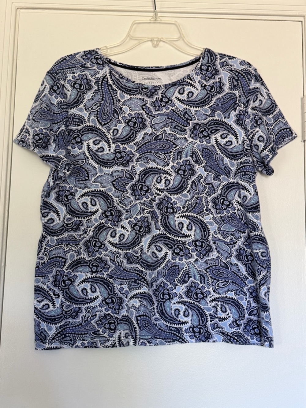 Croft & Barrow Blue Paisley Short-Sleeve Tee